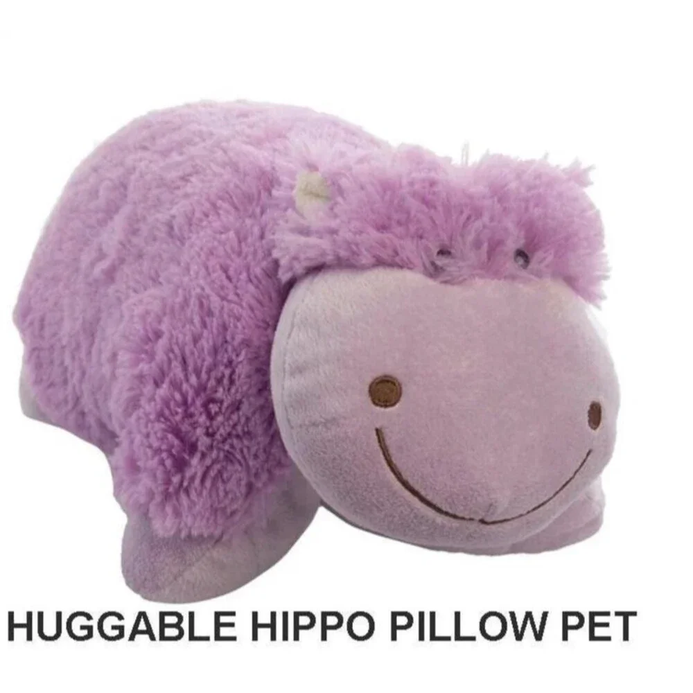 Plush Hippo no name brand Pillow Pet - Lavender